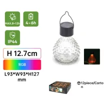 LUCE LED SOLARE A SOSP. ESTERNO IN AGGIAIO INOX RGB