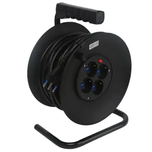 Avvolgicavo a 4 vie 3G1.5mu 25m nero