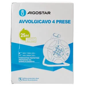 Avvolgicavo a 4 vie 3G1.5mu 25m nero