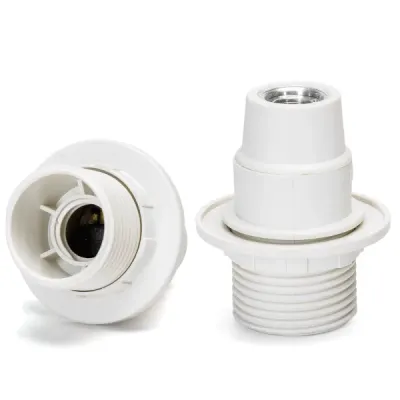 Portalampada E14 in plastica autobloccante, MEZZO FILETT. BI