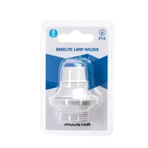 Portalampada E14 in plastica autobloccante, MEZZO FILETT. BI Portalampada E14 in plastica autobloccante, MEZZO FILETT. BI