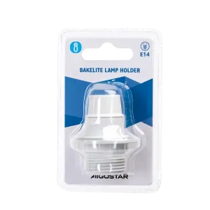 Portalampada E14 in plastica autobloccante, MEZZO FILETT. BI