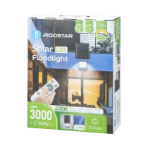 Floodlight LED solare 300W 3000lm 6500K IP66