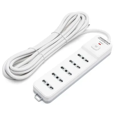 MULTIPRESA 5 VIE INTERR.10A 5M 3G1.0MM BIANCA E GRIGIA