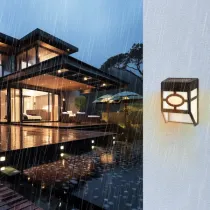 Lampada da parete solare LED nera 2700K