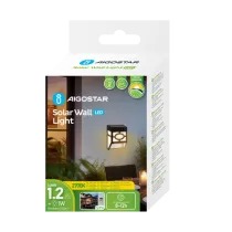 Lampada da parete solare LED nera 2700K