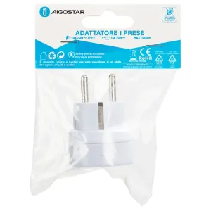ADATTATORE 1 VIA 16A BIANCO