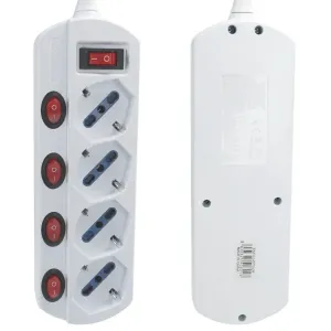 MULTIPRESA CON CAVO ITALIANO 4 VIE H05VV-F 3GQ.0MM 1.5MT 10A