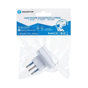 ADATTATORE A 3 VIE 10A BIANCO