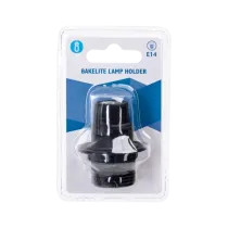 PORTALAMPADA E14 BACHELITE AUTOBLOCCANTE MEZZO FILETTATO NERO PORTALAMPADA E14 BACHELITE AUTOBLOCCANTE MEZZO FILETTATO NERO