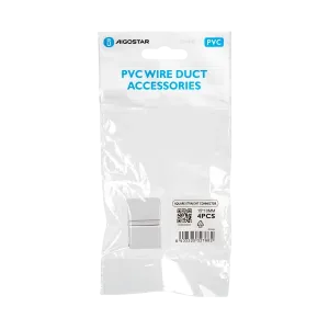 Connettore dritto per canalina quadrata in PVC bianco 15*10mm 4pz