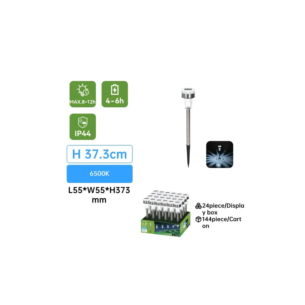 Lampioncino LED solare in acciaio inox 6500K