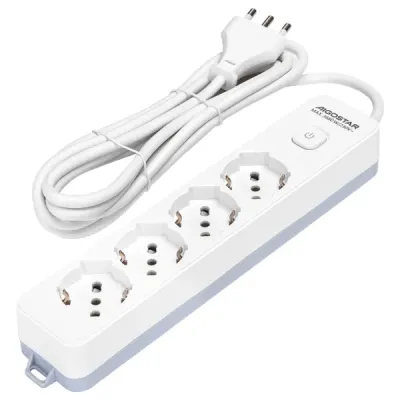 MULTIPRESA 4 VIE C/INTERR 16A 3MT BIANCA E GRIGIA