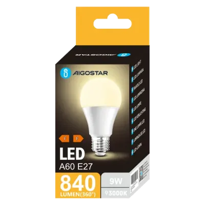 LED A60 E27 9W 3000k