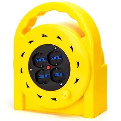 Avvolgicavo a 4 vie 3G1.5mM 20m giallo