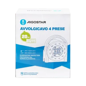 Avvolgicavo a 4 vie 3G1.5mM 20m giallo