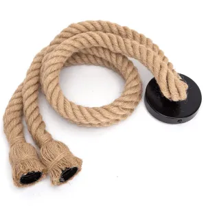 PORTALAMPADA E27 CORDA DI CANAPA CAVO SOSPENSIONE 1M COLORE NATURALE