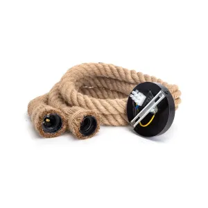 PORTALAMPADA E27 CORDA DI CANAPA CAVO SOSPENSIONE 1M COLORE NATURALE