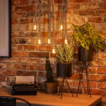 PORTALAMPADA E27 CORDA DI CANAPA CAVO SOSPENSIONE 1M COLORE NATURALE PORTALAMPADA E27 CORDA DI CANAPA CAVO SOSPENSIONE 1M COLORE NATURALE