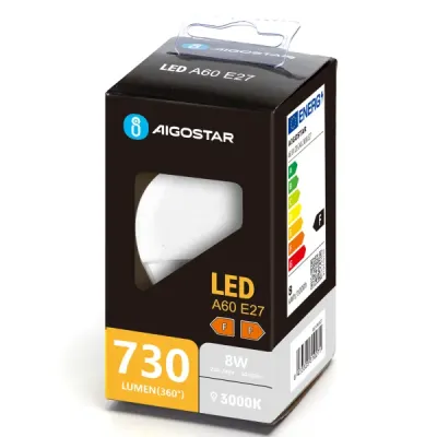 LED A60 E27 8W 3000k