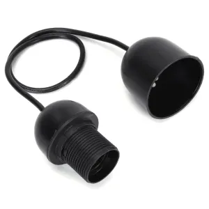 PORTALAMPADA E27 PLASTICA CON CAVO IN SOSPENSIONE 0.5M NERO