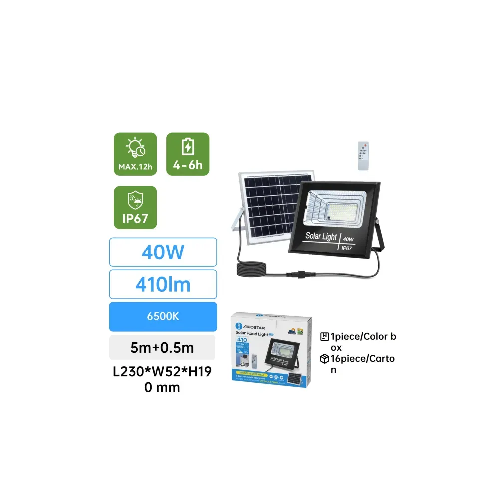 FLOODLIGHT led solare 40w 410lm 6500k lp67 FLOODLIGHT led solare 40w 410lm 6500k lp67