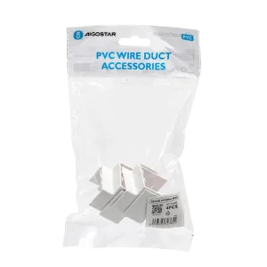 CONNETTORE ANGOLO INTERNO P/CANALINA QUADRATA PVC BIANCO 40X25MM 4PZ