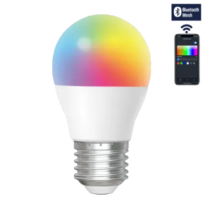LED G45 E27 6,5W Bluetooth Mesh RGB+CCT