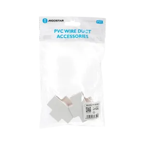 Connettore a T per canalina quadrata PVC BIANCO 25X16MM 4PZ