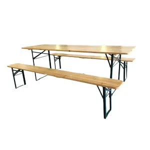 C SET BIRRERIA C/PANCHE LEGNO/METALLO 220X80X76CM