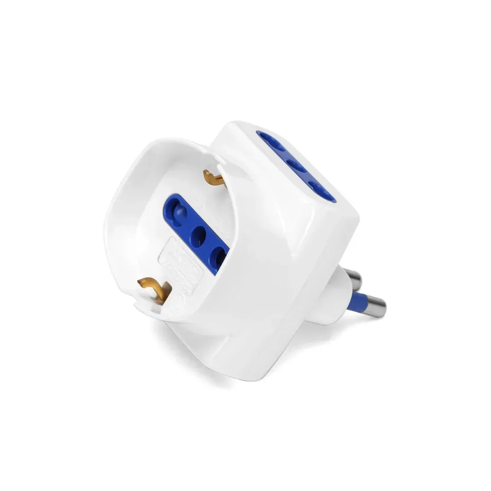 Adattatore a 3 vie 16A bianco Adattatore a 3 vie 16A bianco