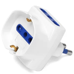 Adattatore a 3 vie 16A bianco