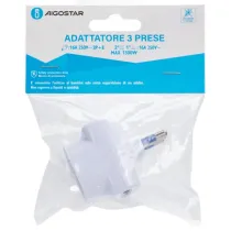 Adattatore a 3 vie 16A bianco Adattatore a 3 vie 16A bianco