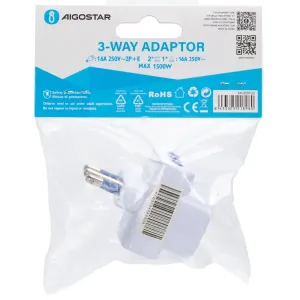 Adattatore a 3 vie 16A bianco