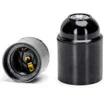 PORTALAMPADA E27 BACHELITE TERMINALE VITE AUTOBLOCCANTE NERO