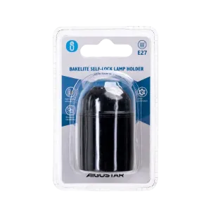 PORTALAMPADA E27 BACHELITE TERMINALE VITE AUTOBLOCCANTE NERO