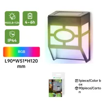 Lampada da parete solare LED nera RGB