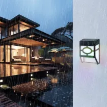 Lampada da parete solare LED nera RGB