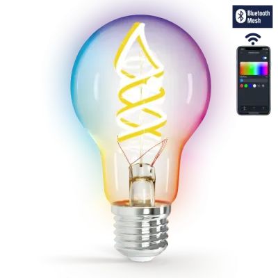 Lampadina filamento Smart Bluetooth Mesh A60 RGBW 9w