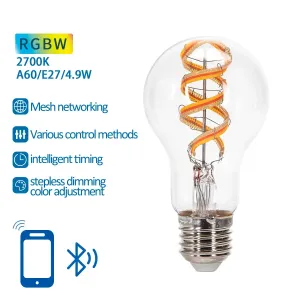 Lampadina filamento Smart Bluetooth Mesh A60 RGBW 9w