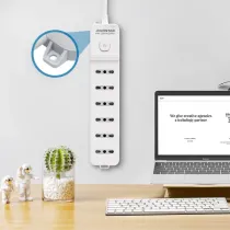 Multipresa 6 vie C/INTERR. 16A 1,5m BIANCA E GRIGIA