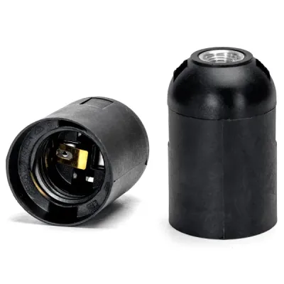 Portalampada E27 in plastica con terminale a