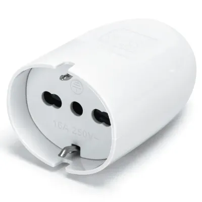 Presa volante 16A bianca