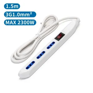Multipresa 3 vie interruttore 10A 1,5m 1.0mmq bianca