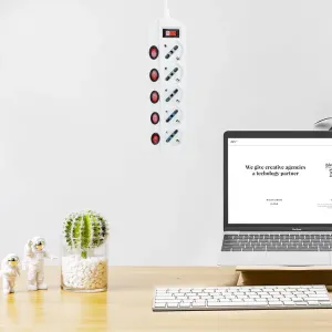 MULTIPRESE CON CAVO ITALIANO 5 VIE H05VV-F 3G1 0mm2-1.5m 10A