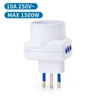 Adattatore a 3 vie 10A bianco Adattatore a 3 vie 10A bianco