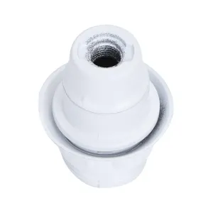 Portalampada E14 in bach. autoblocc. m/filetto bianco