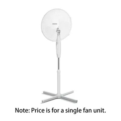 Ventilatore a piantana 16 pollici, 3 pale, 3 velocità, bianc