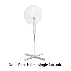 Ventilatore a piantana 16 pollici, 3 pale, 3 velocità, bianc