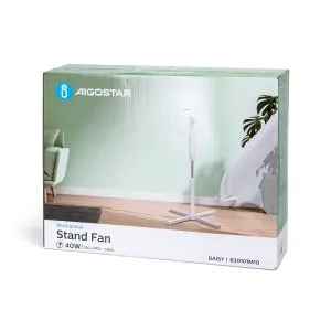 Ventilatore a piantana 16 pollici, 3 pale, 3 velocità, bianc